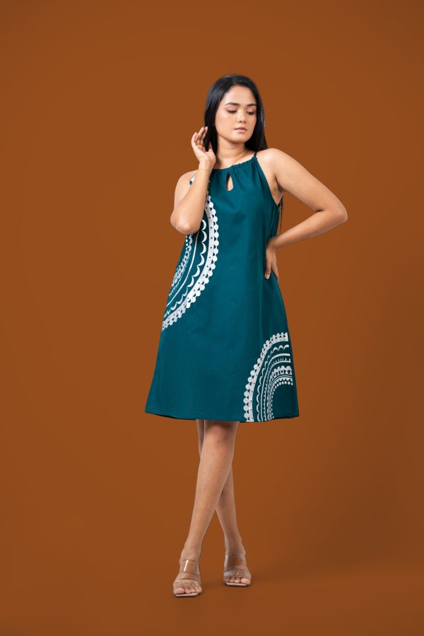 Printed Halter Neck Short Dress - Image 2