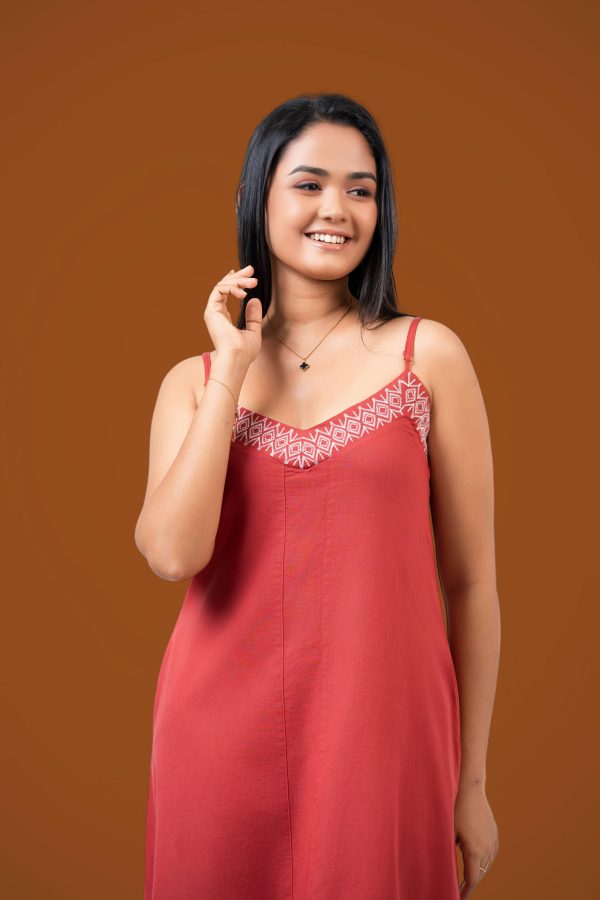Strappy Embroidered Maxi Dress - Image 3