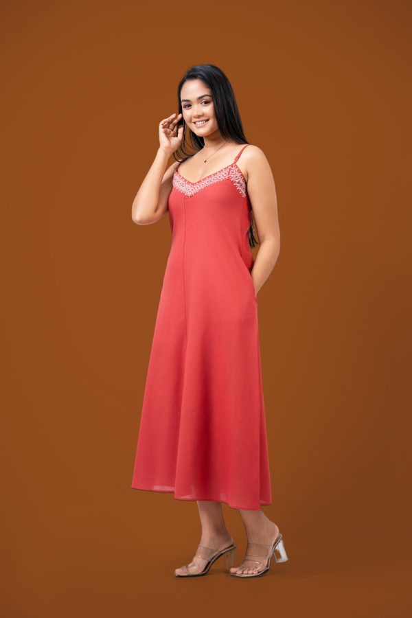 Strappy Embroidered Maxi Dress - Image 5