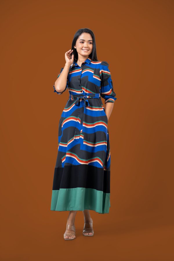 Color Block Maxi Dress - Image 5