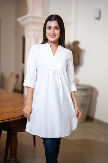 Front Yoke Gather Detail Kurta Top