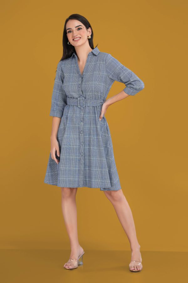 Houndstooth Belted Workwear Dress - Image 3
