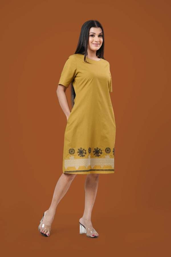 Hem Embroidered Short Dress - Image 2