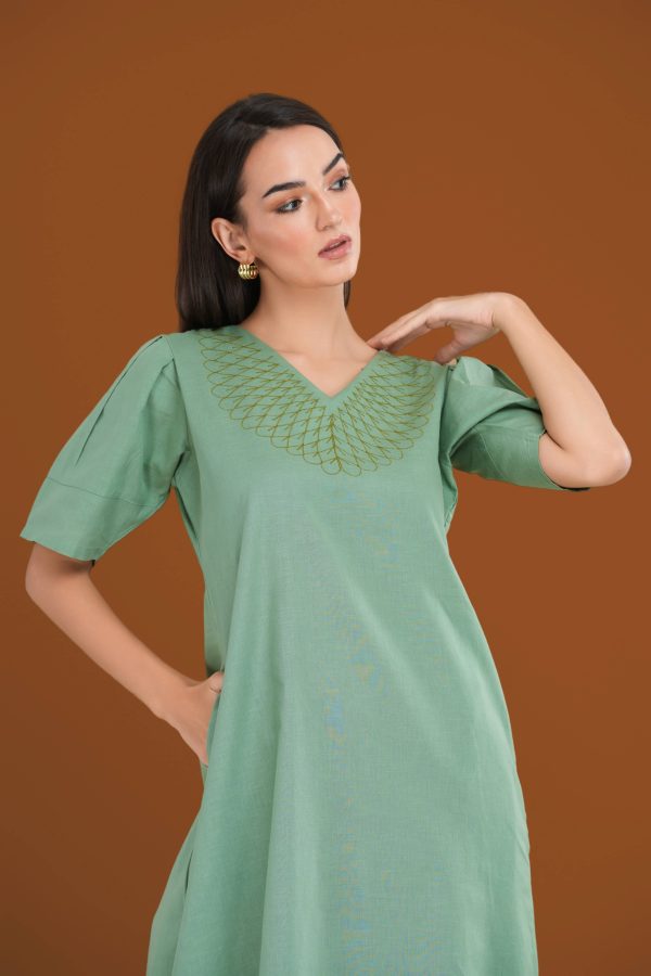 V-Neck Embroidered Maxi Dress - Image 3
