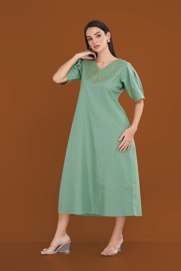V-Neck Embroidered Maxi Dress - Image 2
