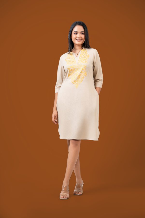 Metallic Printed Short Dress