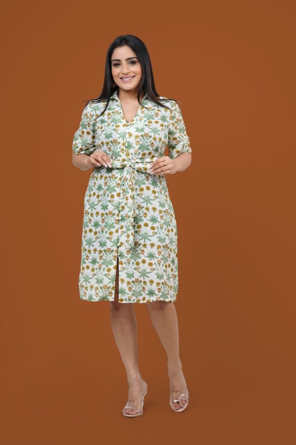 Floral Printed Front Tie-Up Short Dress - Image 2