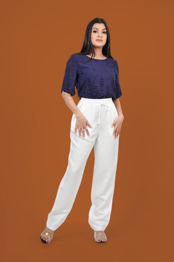 Elastic Waisted Drawstring Linen Pant - Image 5