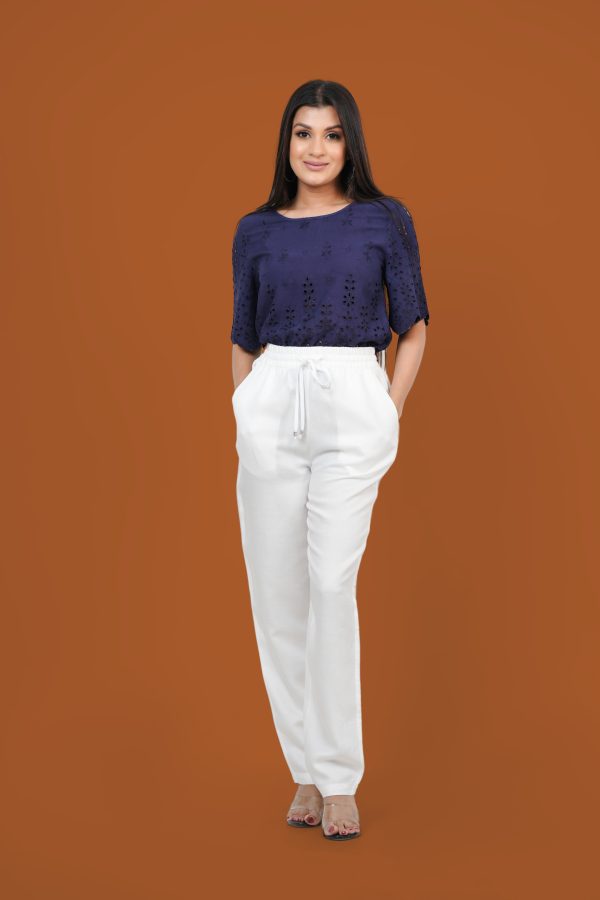 Elastic Waisted Drawstring Linen Pant - Image 4