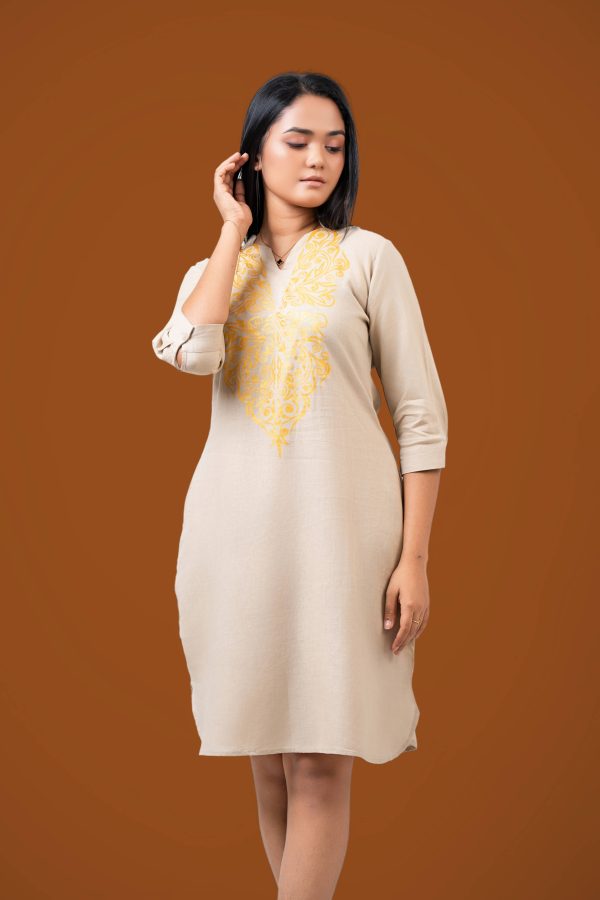 Metallic Printed Short Dress - Image 4
