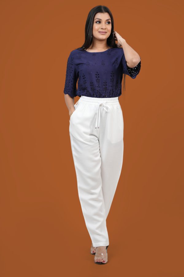 Elastic Waisted Drawstring Linen Pant - Image 3