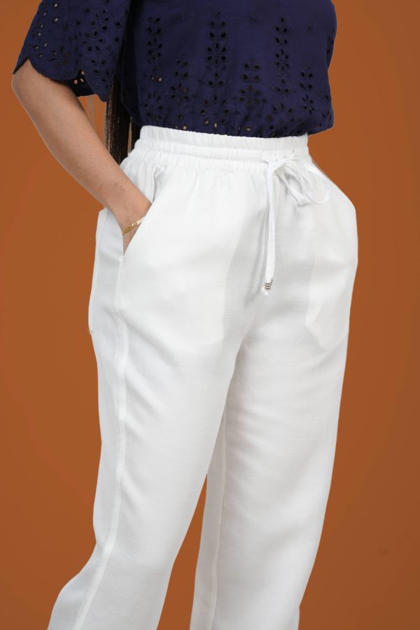 Elastic Waisted Drawstring Linen Pant