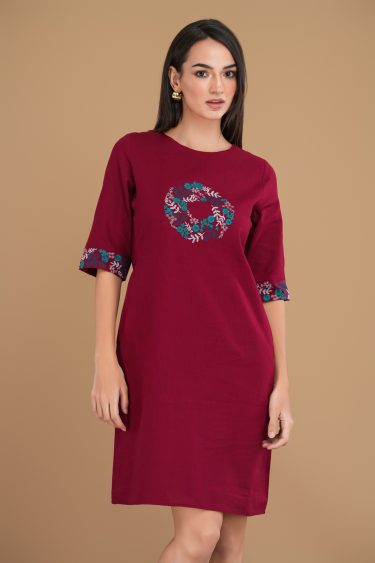 Floral Embroidered Short Dress