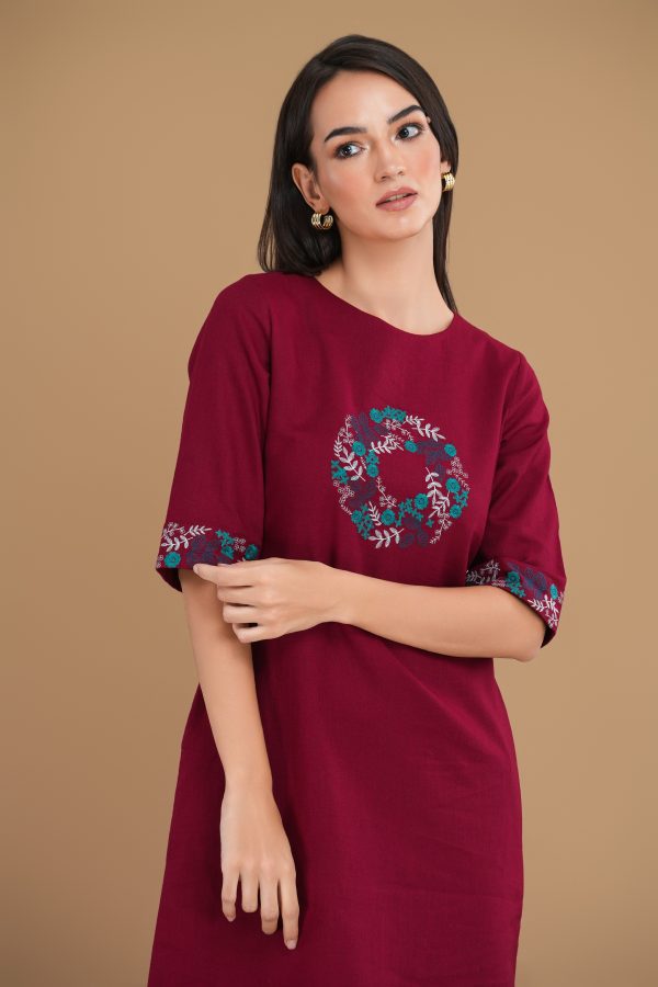 Floral Embroidered Short Dress - Image 5