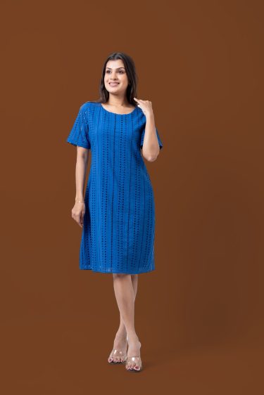 Cutlawn Round Neck Short Dress