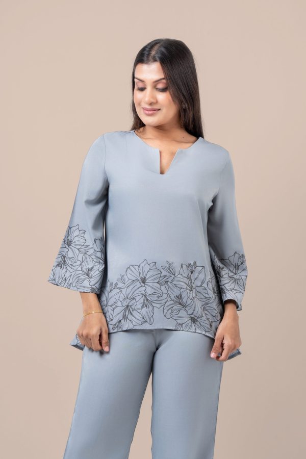 Floral Printed Kurta Top and Pants Set - Image 2