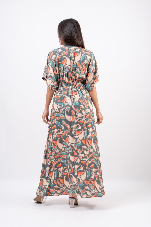 Maggie Sleeve Waist Gather Detail Maxi Dress - Image 3