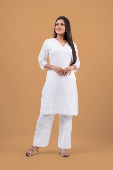 V Neck Kurta and Pants Set