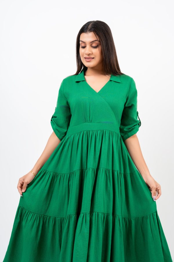 Tiered Crossover Midi dress - Image 3