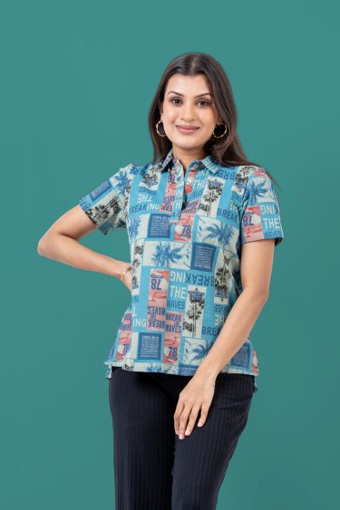 Patterned Polo T-Shirt