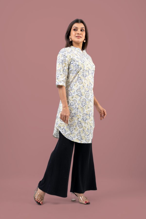 Floral Patterned Curved Hem Kurta Top - Image 5