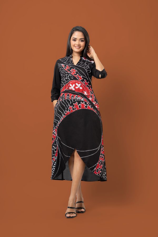 Batik High-Low Hem Maxi Dress - Image 2