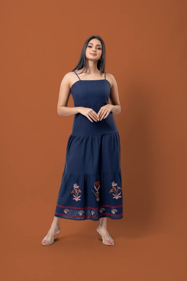 Embroidered Spaghetti Strap Maxi Dress - Image 3