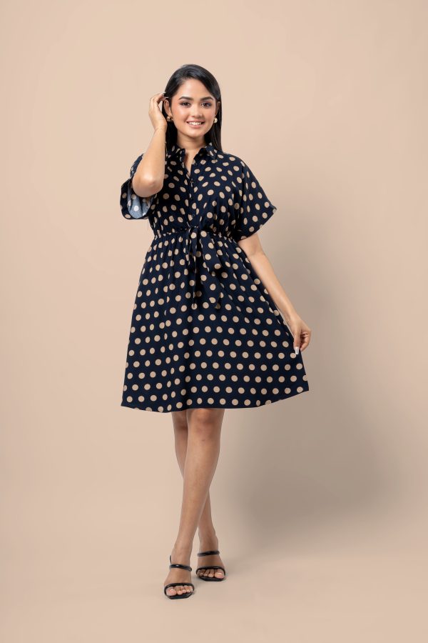 Tie-Up Detail Maggie Sleeve Short Dress - Image 5