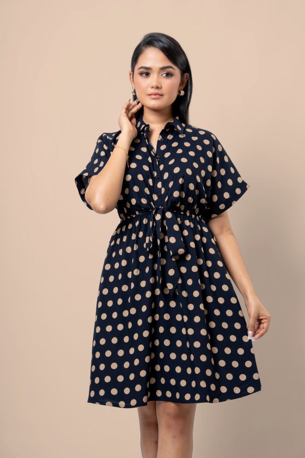 Tie-Up Detail Maggie Sleeve Short Dress - Image 3