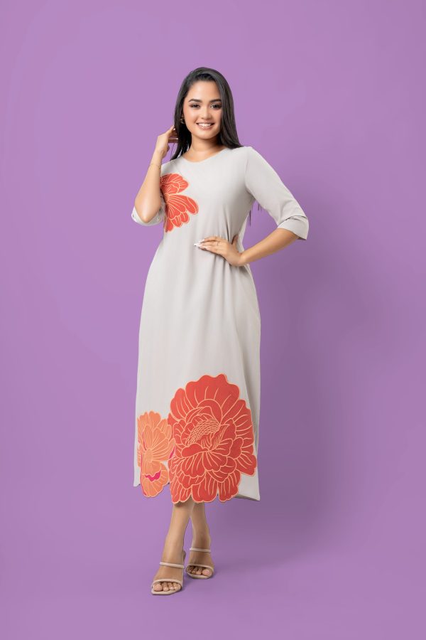 Floral Applique Detail Maxi Dress - Image 6