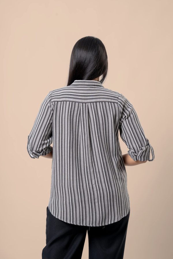 Stripe Patterned Shirt Blouse - Image 5