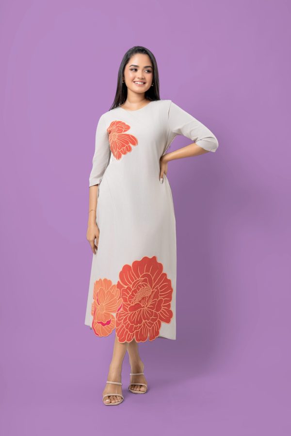 Floral Applique Detail Maxi Dress - Image 2