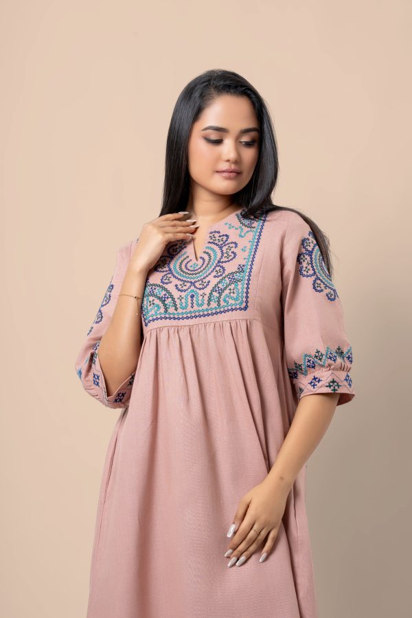 Geometric Embroidered Midi Dress - Image 2