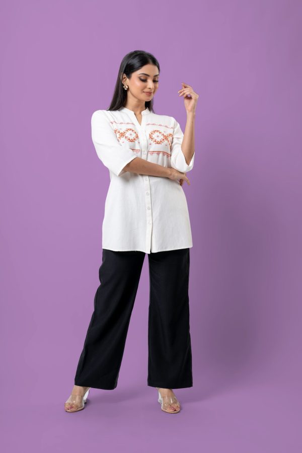 Embroidery Detailed Button-Down Blouse - Image 5