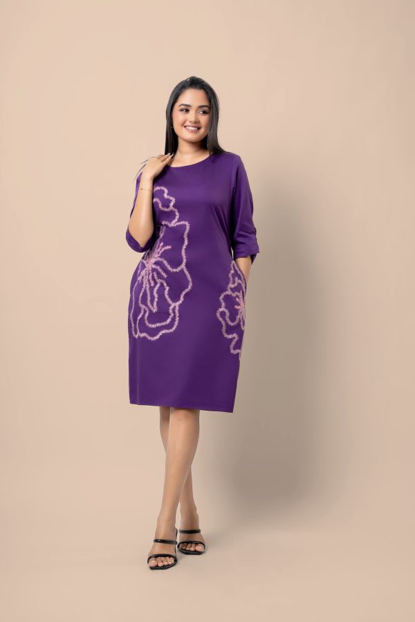 Floral Embroidery Detail Short Dress - Image 5