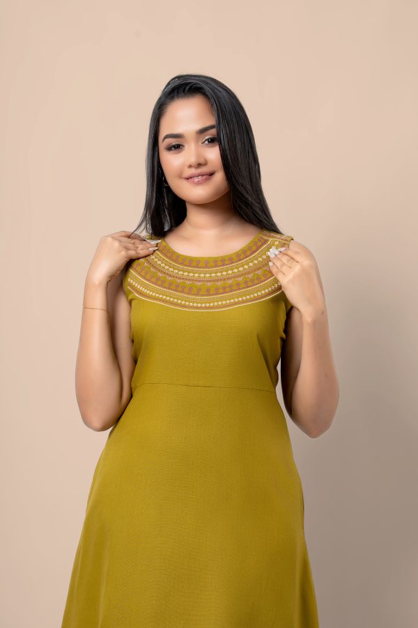 Embroidered Sleeveless High-Low Maxi Dress - Image 2