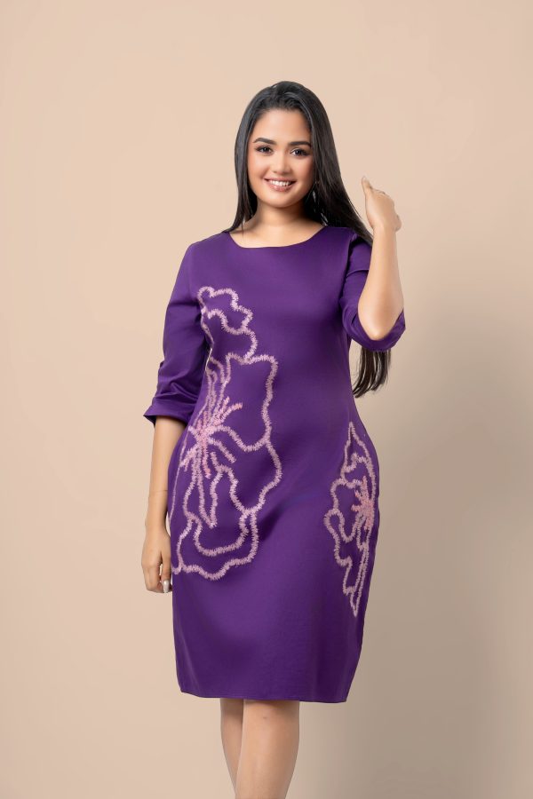 Floral Embroidery Detail Short Dress - Image 2