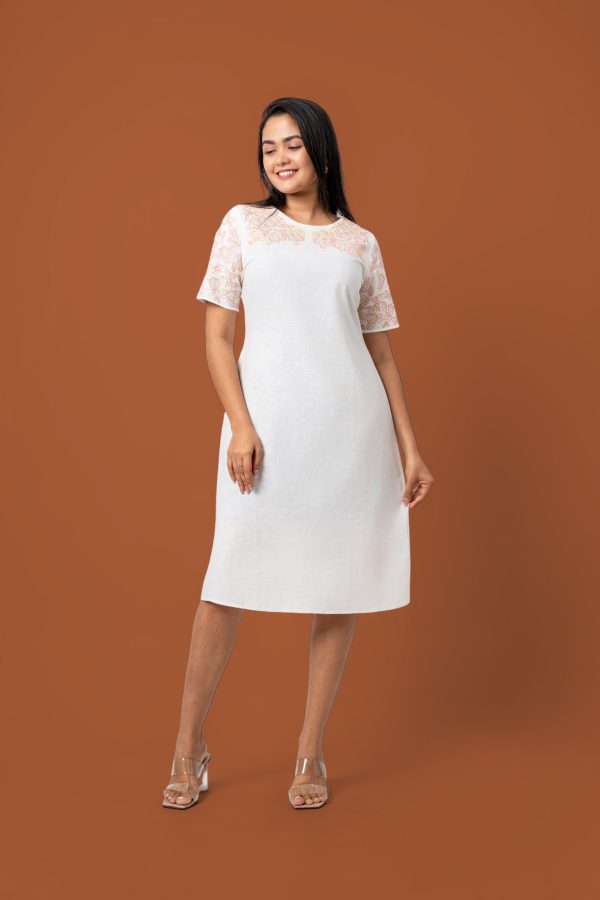 Floral Embroidered Short Dress - Image 4
