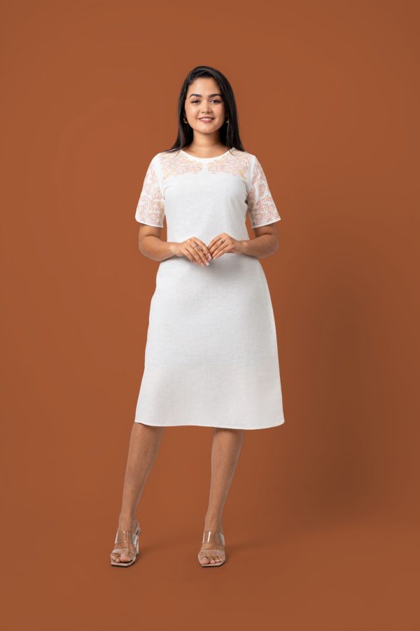 Floral Embroidered Short Dress - Image 5