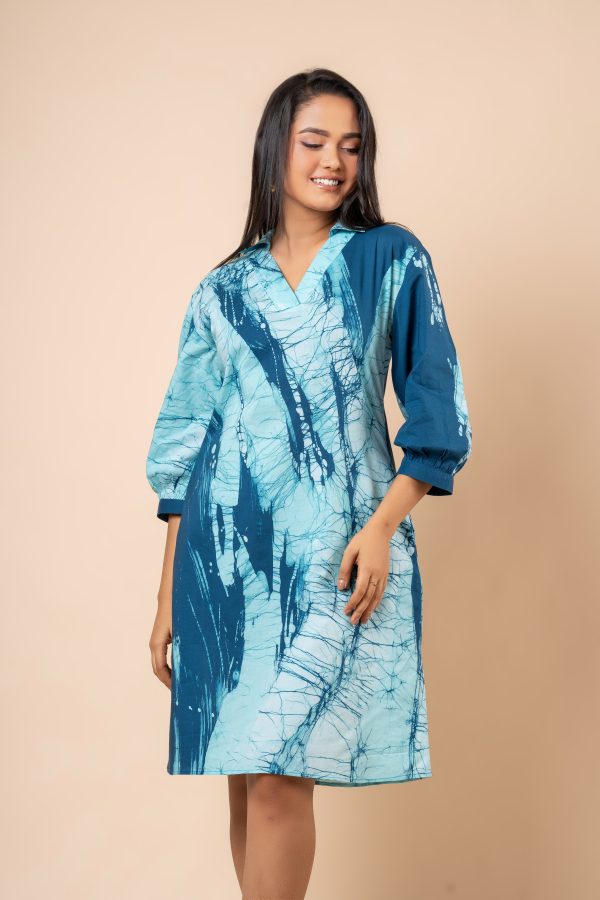 Stroke Patterned Batik Short Dress - Image 2