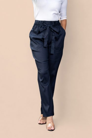 Waistband Tie-Up Pencil Cut Pant