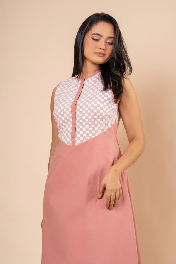 Sleeveless Cutlawn Yoke Sleeveless Short Dress - Image 2