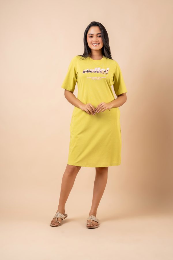 Graphic Printed Short T-Shirt Dress - Image 5