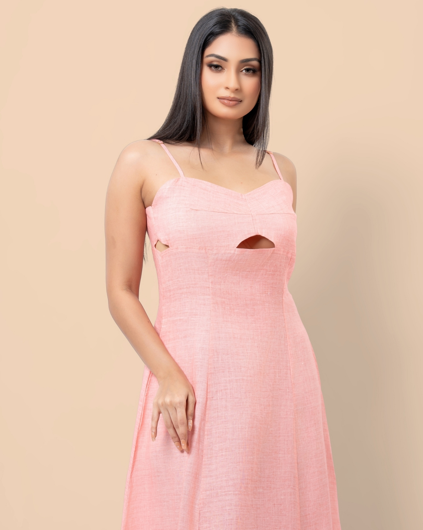 Front Cutout detail Strappy Maxi Dress