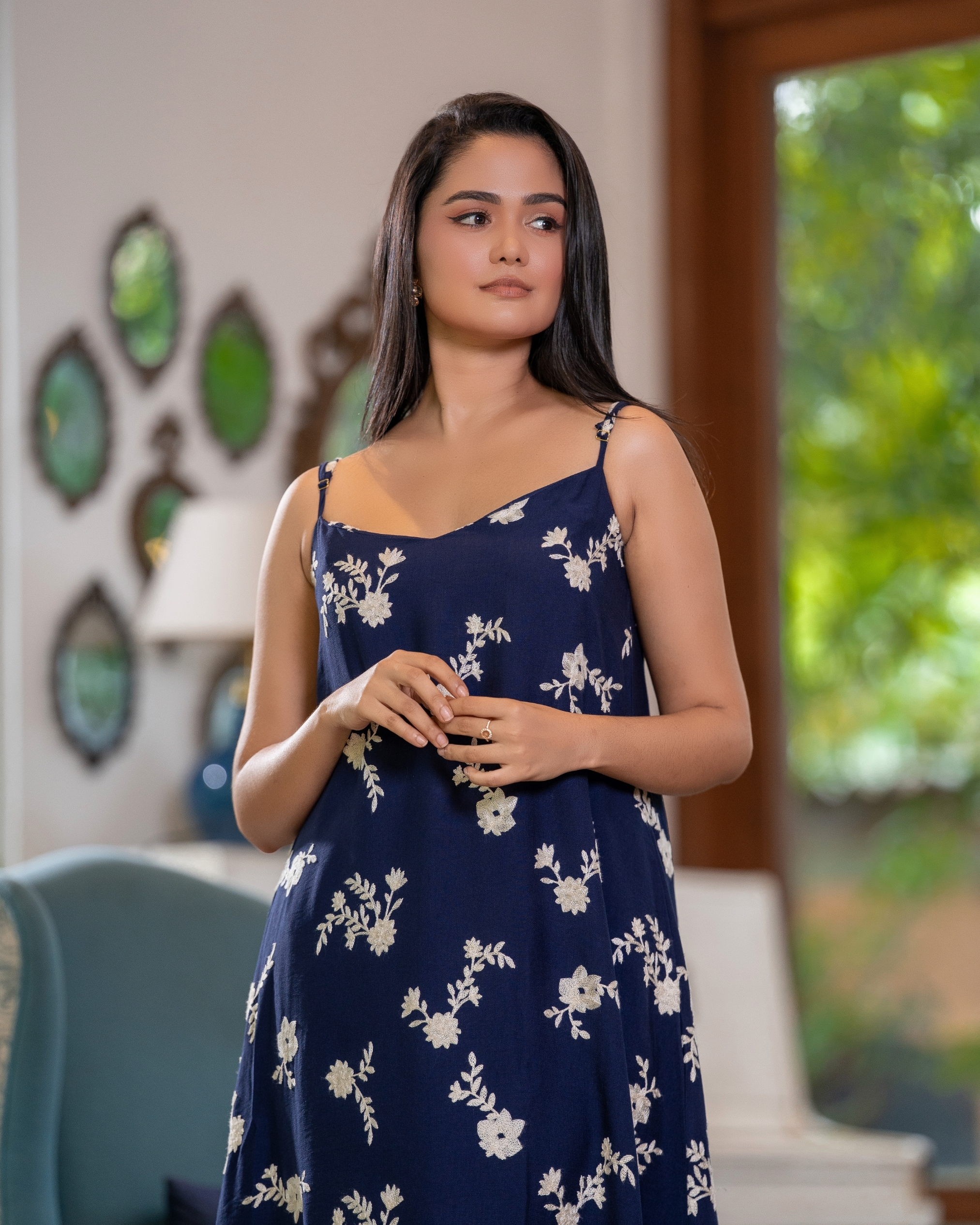 Embroidered Strappy Maxi Dress - Image 2