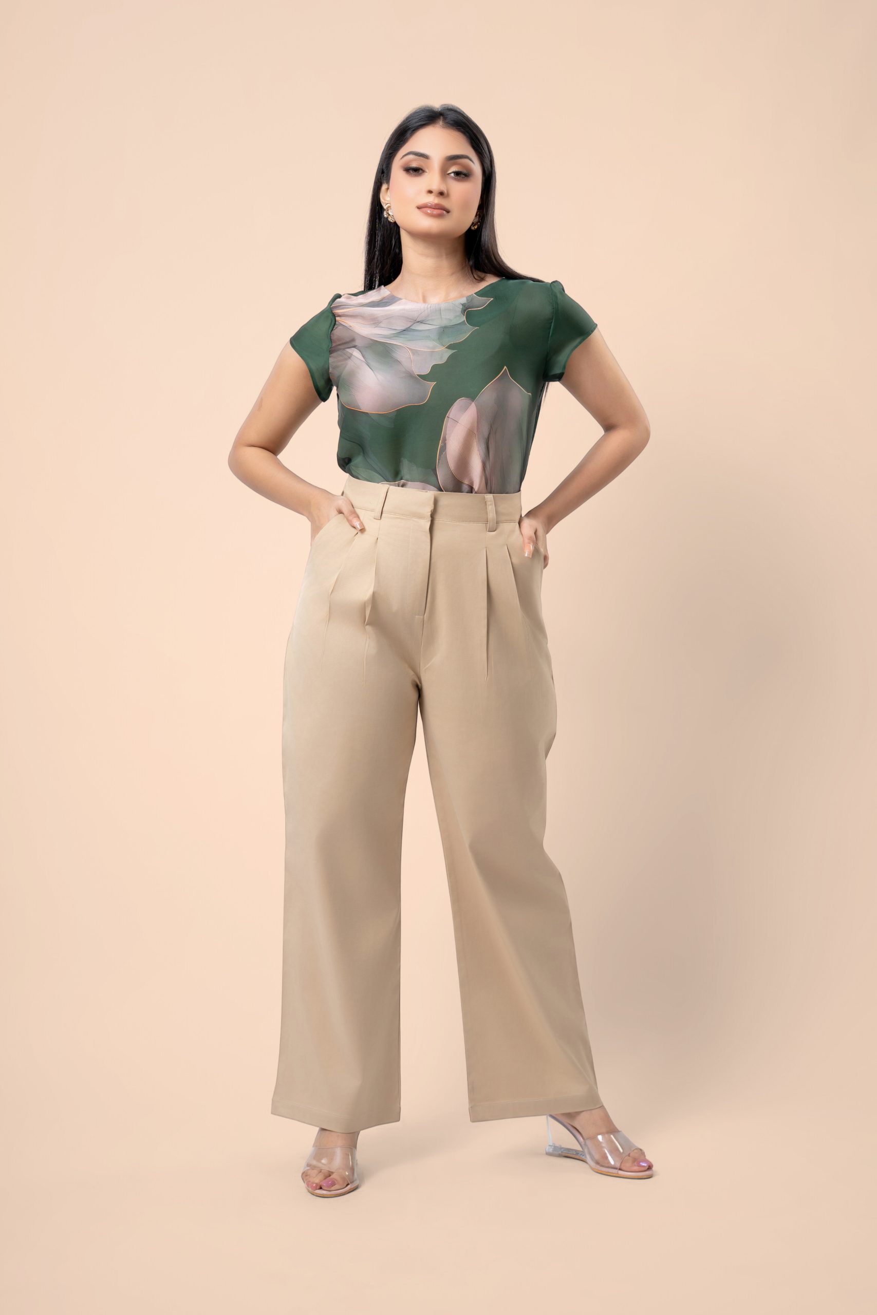 Pleat Detail Straight Leg Pants - Image 3