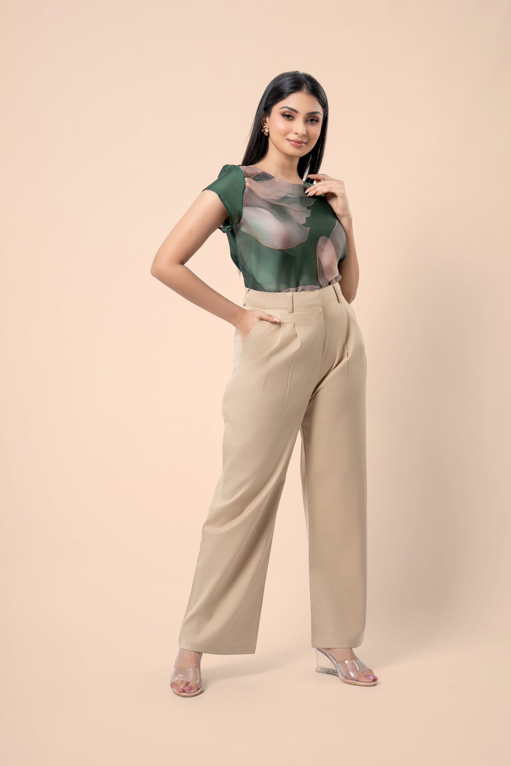 Pleat Detail Straight Leg Pants - Image 2