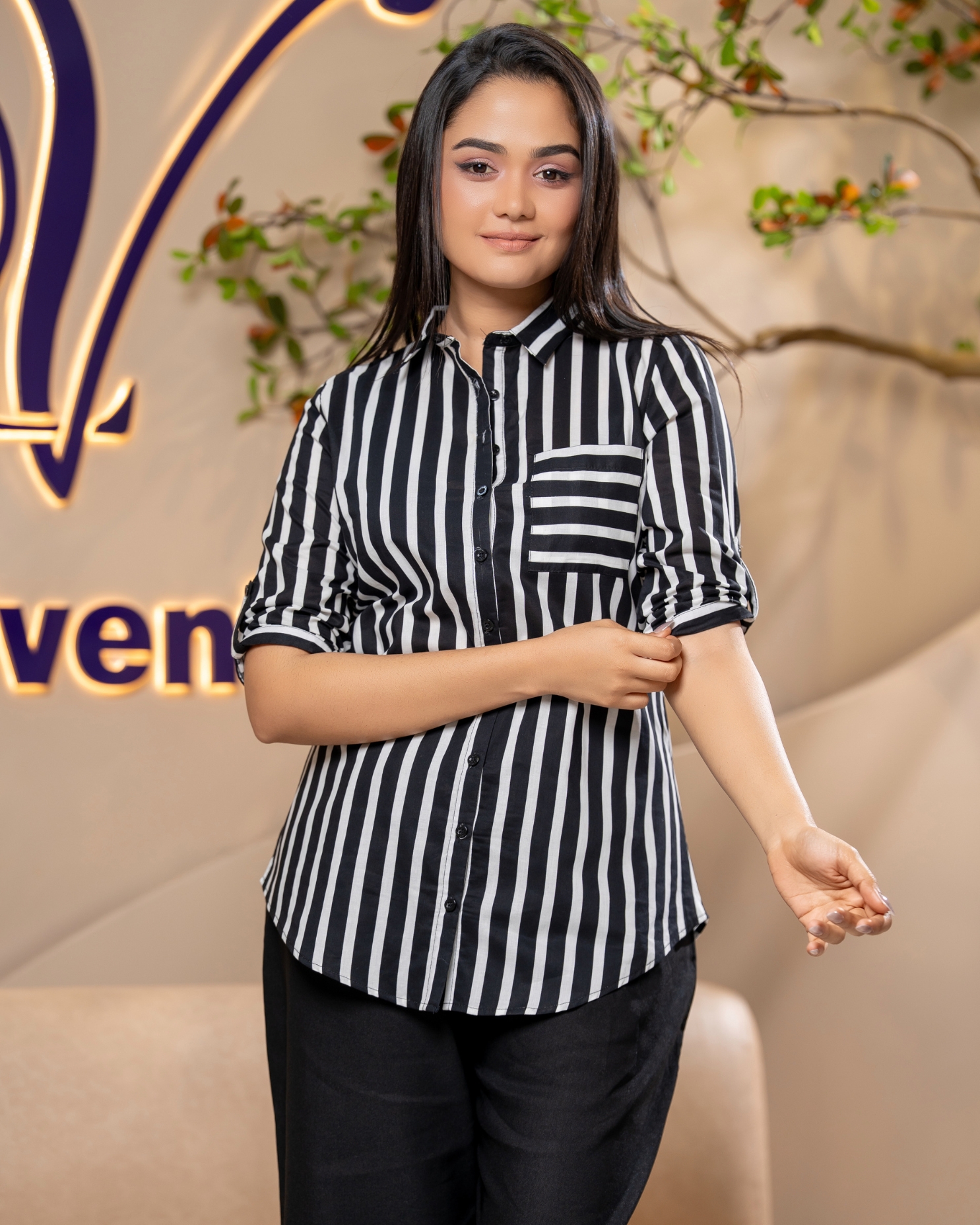 Striped Shirt with Pocket Detail - Image 3