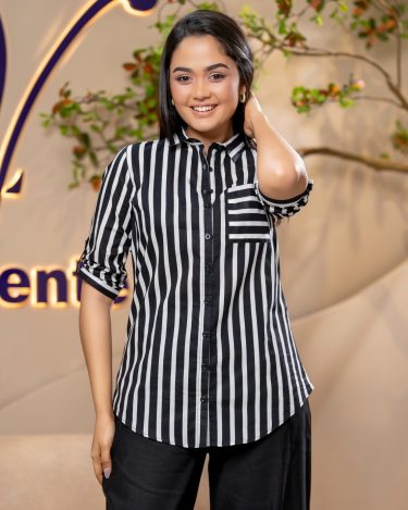 Striped Shirt with Pocket Detail