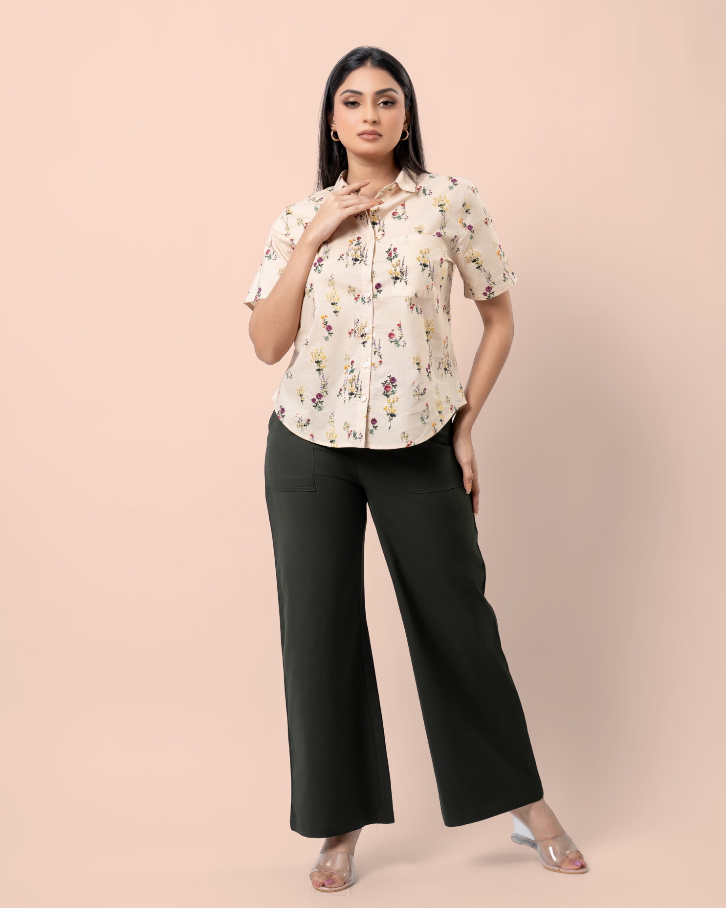 Floral Printed Shirt with Pocket Detail - Image 4
